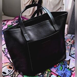 Kill Spencer Black Pebble Leather Men's Tote Bag